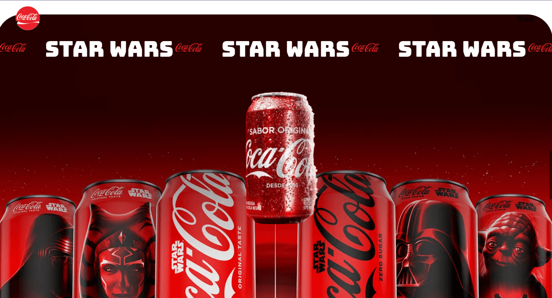 Coca Cola website redesign project screenshot 4
